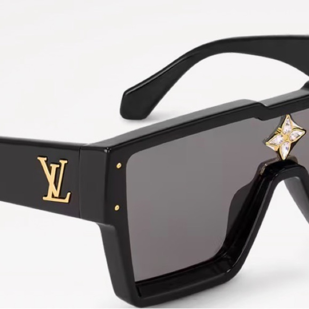 Louis Vuitton Black Shield Sunglasses with Gold Accents - Picture 13 of 13
